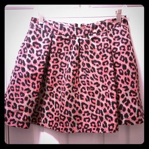 Pink Leopard Skater Skirt
